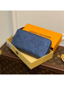 Louis Vuitton Zippy Wallet in Shimmering Navy Blue Embossed Grained Leather M80958 2021 