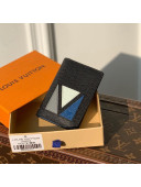 Louis Vuitton Pocket Organizer Wallet in Inlaid V Taiga Leather M30787 Black 2021 