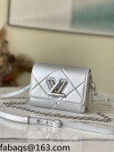 Louis Vuitton Twist PM Bag in Stud Quilted Sheepskin Leather M59031 Silver 2022