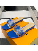 Louis Vuitton TPU and LV Crystal Flat Slide Sandals Blue 2022