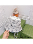 Chanel CC Canvas Bucket Hat Light Grey 2022 0401147