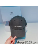Balenciaga Canvas Baseball Hat Grey 2022 031040