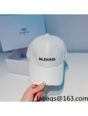 Balenciaga Canvas Baseball Hat White 2022 031043