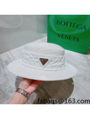 Bottega Veneta Straw Wide Brim Hat White 2022 0310117