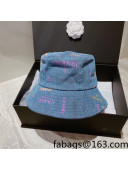Chanel Logo Allover Bucket Hat Blue 2022 031046