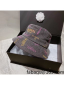 Chanel Logo Allover Bucket Hat Dark Gray 2022 031045