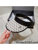 Chanel Straw Mesh Visor Hat White 2022 031049