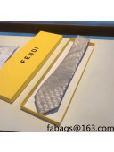 Fendi Men's Silk Tie Silver 2022 040134