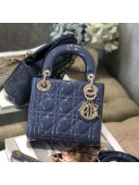 Dior Classic Lady Dior Mini Bag in Patent Leather Blue/Gold