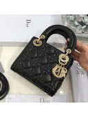Dior Classic Lady Dior Lambskin Mini Bag Black/Gold