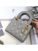 Dior Classic Lady Dior Lambskin Mini Bag Grey/Gold