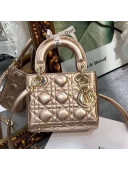 Dior Classic Lady Dior Lambskin Mini Bag Champagne Gold