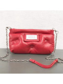 Maison Margiela Small Glam Slam Quilted Puffer Lambskin Clutch Shoulder Bag Red 2019