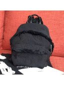 Chanel Fabric Fringe Backpack Black 2019