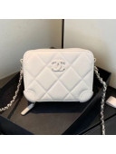 Chanel Quilted Lambskin Box Shoulder Bag AP1132 White 2020