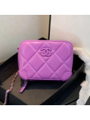 Chanel Quilted Lambskin Box Shoulder Bag AP1132 Purple 2020