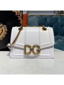 Dolce&Gabbana DG Amore Calfskin Chain Flap Bag White 2020