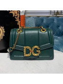 Dolce&Gabbana DG Amore Calfskin Chain Flap Bag Green 2020