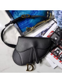 Dior Saddle Palm-Grained Leather Belt Bag Black 2019
