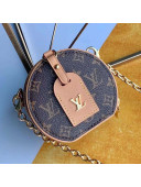 Louis Vuitton Boite Chapeau Necklace Monogram Canvas Round Chain Clutch M68570 Nude 2020