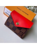 Louis Vuitton Zoé Small Wallet M62932 Damier Ebene Canvas/Red Leather 