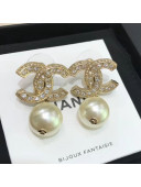 Chanel Crystal CC pearl Short Earrings 01 2020