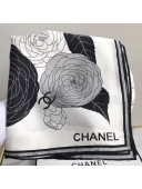 Chanel Silk Twill Square Scarf 90x90 AA6851 White 2020