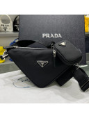 Prada Nylon Triangle Shoulder Bag 1BH190 Black 2021