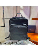 Prada Men's Re-Nylon and Saffiano Leather Backpack 2VZ081 Black 2022