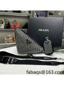 Prada Crystal Triangle Shoulder Bag 1BH190 Black/Silver 2022