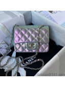 Chanel Iridescent Lambskin Classic Mini Flap Bag A01117 Grey/Pink 2021