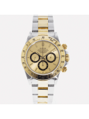 SUPER QUALITY – Rolex Daytona 16523 – Men: Dial Color – Champagne, Bracelet - Yellow Gold Plated, Stainless Steel, Case Size – 40mm, Max. Wrist Size - 7.5 inches