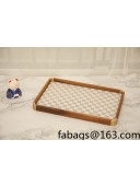 Louis Vuitton Wood and Monogram Azur Canvas Rectangle Tray White/Brown 2022