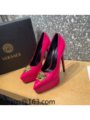 Versace La Medusa Patent Leather Plarform Pumps 14.5cm Hot Pink 2022 