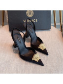 Versace Silk Slingback Pumps 11cm Black 2022 031933