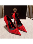 Versace Glazed Leather Pumps 11cm Red 2022 031940