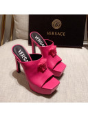 Versace Calfskin Platform Slide Sandals 14cm Pink 2022 031946