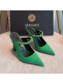 Versace Silk High Heel Mules 11cm Green 2022 031948