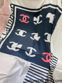 Chanel Silk Sqaure Scarf 110x110cm Pink 2022 11