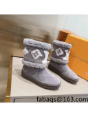 Louis Vuitton Snowdrop Shearling and Suede Flat Ankle Boots Grey 2021 07