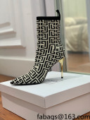 Balmain Knit Ankle Boots Black/White/Gold 2021 120409