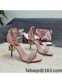 Dolce & Gabbana DG Calf Leather and Crystal High Heel Sandals Pink 10.5cm 2022 