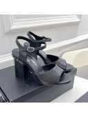 Chanel High Heel Chain Sandals 8.5cm Black 2022 032819