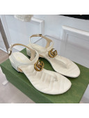 Gucci Calfskin GG Thong Sandals 3.5cm White 2022