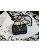 	 Chanel 19 Lambskin Wallet on Chain WOC AP0957 Black/Matte Silver/Light Gold/Aged Gold 2022 12