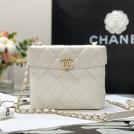 Chanel Lambskin Small Dinner Bag AS2877 White 2021