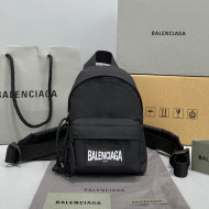 Balenciaga Men's Oversized Mini Backpack in Black Recycled Nylon 2021
