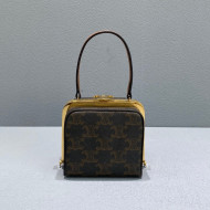 Celine Minaudiere Vanity Case Bag in Triomphe Canvas Brown 2021 197242