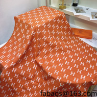 Hermes H Blanket 135x165cm Orange 2021 31