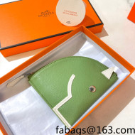 Hermes Leather Horse Coin Purse Wallet Green 2021 